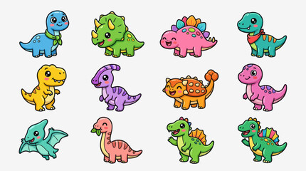 Cute cartoon dinosaurs set © hartanto