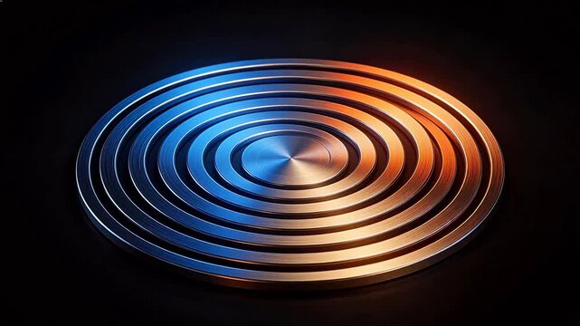 Spiral metallic rings with glowing edges
