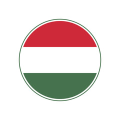 Obraz premium Hungary flag icon. Circular emblem of the Hungary flag with the ring-shaped edge