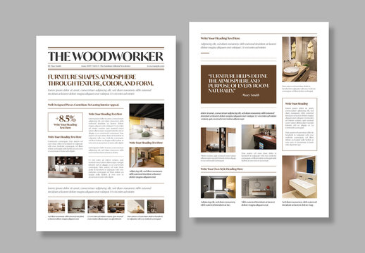 Furniture Newsletter Template Layout