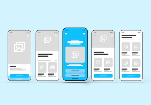 Modern Mobile App Wireframe UI Kit Template