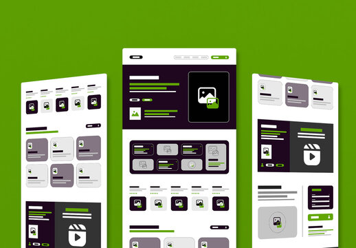 Modern Website Wireframe Template for UI UX Design