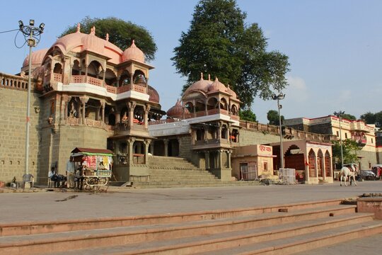 Embankment of the Kshipra River, Ram Ghat. Ujjain, Madhya Pradesh, India