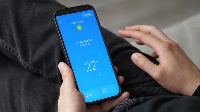 Close-up of a screen featuring a clean, circular dial for temperature adjustment. The minimalist design enhances usability. Great for intuitive UX, circular UI elements, and streamlined smart home