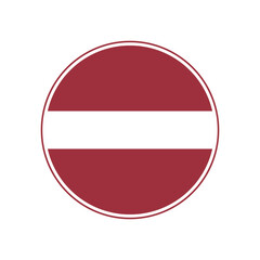 Fototapeta premium Latvia flag icon. Circular emblem of the Latvia flag with the ring-shaped edge