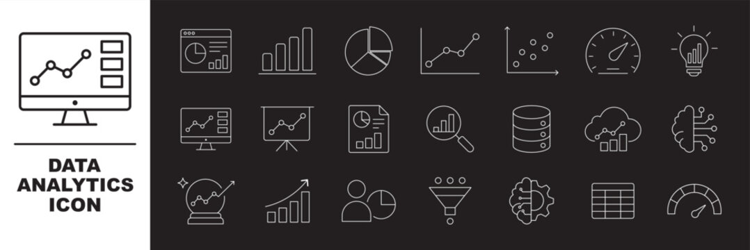 Graph and Charts web icons in line style. Graphics, infographic, statistics, data, diagrams, economy reduction, finance, arrow, business, increase, decrease. data analytics Editable stroke. Vector