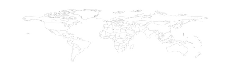 Fototapeta premium world map long Outline 05 illustration image graphic for design projects presentations digital media marketing visuals professional commercial content
