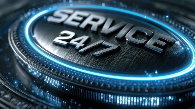 Service sign that shows availability all day and night