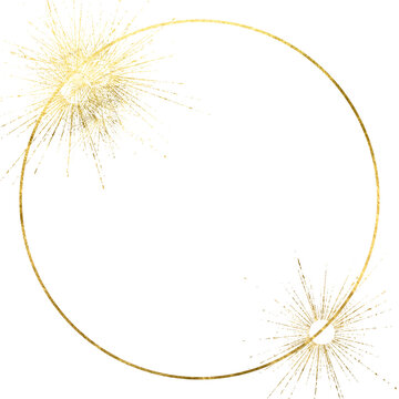 Gold foil round frame. Golden circle. Brushstroke with gold. Watercolor brush stroke gold. Golden foil pieces flake. Old gold texture. Premium design, wedding, vip cover template. Gold Foil Frame PNG.