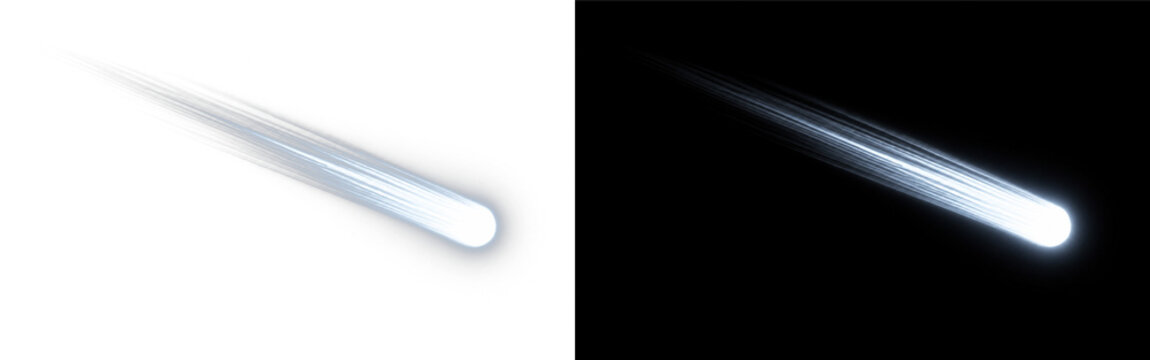 Blue white glowing light beam png overlay with dynamic streak, on transparent background