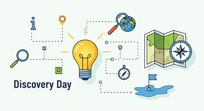 Colorful illustration of discovery elements