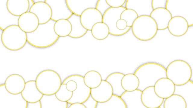 Background overlapping circles forming two horizontal bands minimal abstract geometric pattern animation