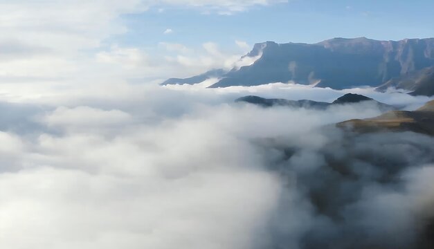 clouds over the mountains