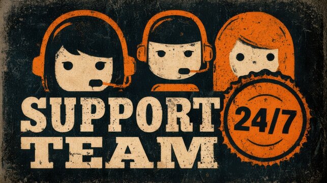 Support team members provide help and assistance all day and night for customers wanting support services
