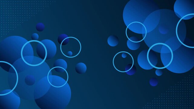 Abstract dark background with overlapping translucent circles modern geometric bokeh animation