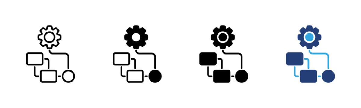 Automation Workflow icon set multiple style collection