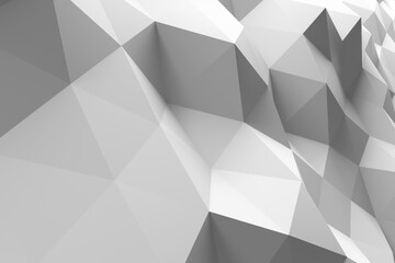 Obraz premium Gray low poly geometric surface with faceted polygons for modern seamless background and wallpaper design .3d render