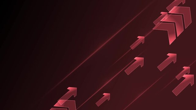 Abstract background with glowing diagonal streaks and layered translucent arrows pointing animation