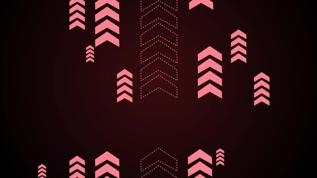 Abstract background with repeating chevron arrow patterns arranged vertically and mirrored animation