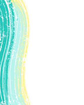 Abstract Teal and Yellow Grunge Wavy Border