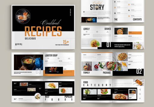 Cook Book Brochure Landscape Template