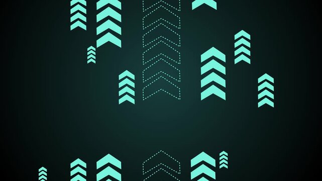 Abstract background with repeating chevron arrow patterns arranged vertically and mirrored animation