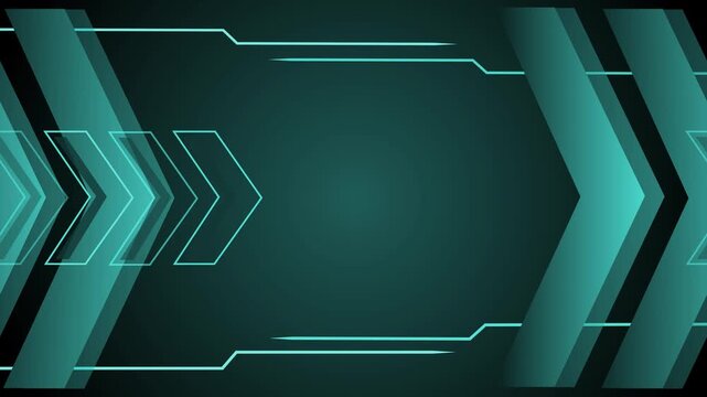 Abstract futuristic arrows and circuit lines gradient background technology concept animation