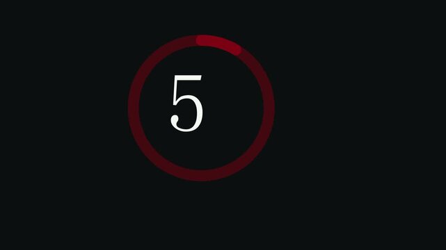 Smooth circular countdown timer animation, 60 seconds duration, clean modern design, perfect round progress ring decreasing clockwise from 0 to 60...