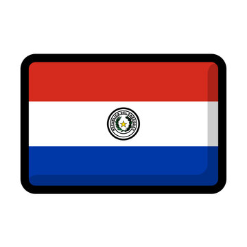 Paraguay flag icon vector illustration isolated on white background