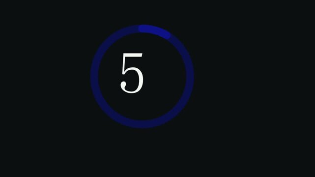 Smooth circular countdown timer animation, 60 seconds duration, clean modern design, perfect round progress ring decreasing clockwise from 0 to 60...