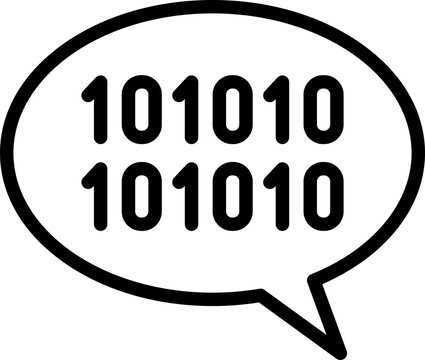 Binary Messages Icon, Binary Data Communication Icon, Digital Code Symbol