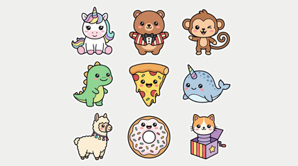 Cute kawaii style characters collection © Riski