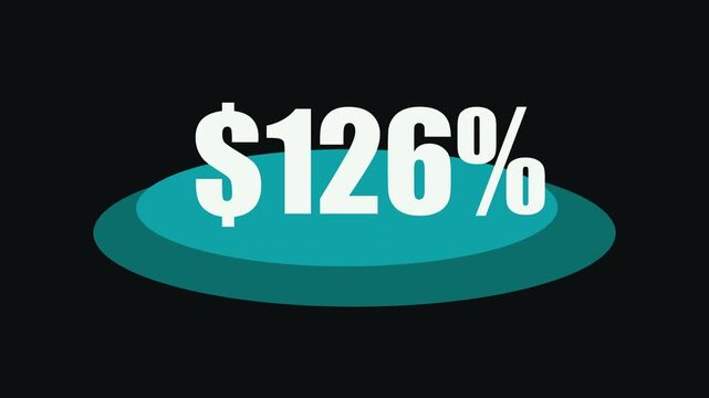 Futuristic dollar countdown timer animation, glowing dollar symbol integrated with a circular countdown display, numbers decreasing smoothly from 0 to 150