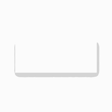 A simple white rectangular shape isolated on a plain background