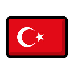 Obraz premium Turkey flag icon vector illustration isolated on white background