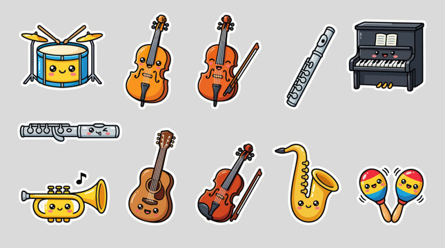 Cute musical instruments collection