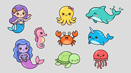 Cute sea creatures collection © Golden