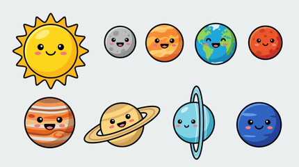 Cute solar system characters © Golden
