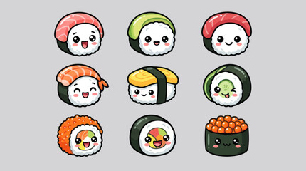 Cute sushi character collection © Verilux