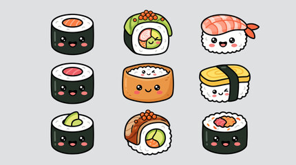 Cute sushi characters © Verilux