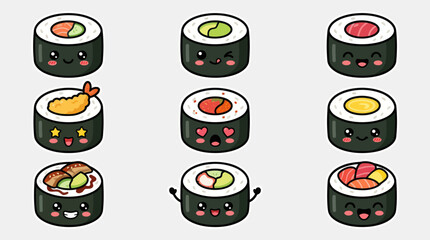Cute sushi characters © Verilux