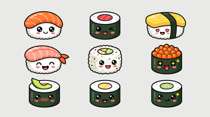 Cute sushi characters © Verilux