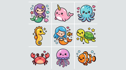 Cute underwater creature collection © Stone