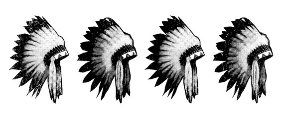 Fototapeta premium This image showcases a halftone vector representation of an Indian headdress, reflecting cultural significance infused with an artistic halftone style.