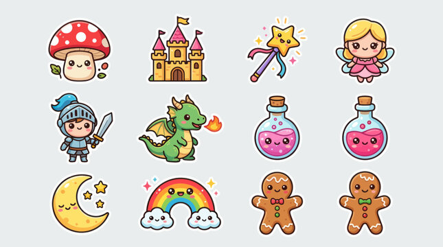 Fantasy icons for kids stories