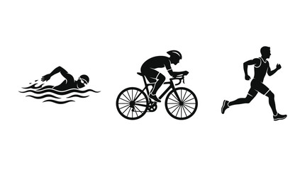 Obraz premium Triathlon Sports Icons Swimming Cycling Running.