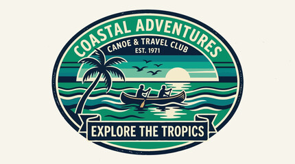 Fototapeta premium Coastal Adventures Canoe and Travel Club Explore the Tropics.