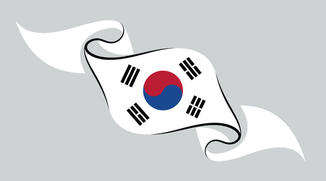 National flag emblem with ribbon