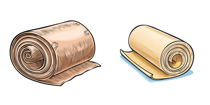 Set of rolled bandages for first aid and medical care
