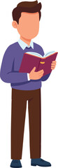 Obraz premium Man Reading a Book Educational Design 